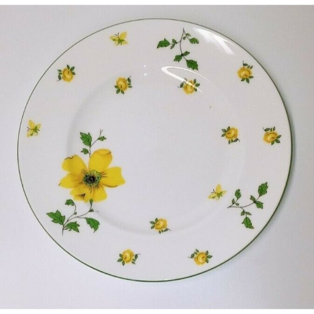 Royal Victoria Lunch Plate yellow flowers green replacement gift